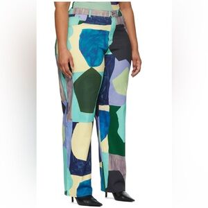 Miaou Paloma Elsessor Edition Fargo Relaxed Trousers 1X Plus Size Purple Blue